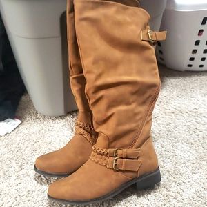Tan riding boots